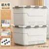 Caja de Almacenamiento de Gran Capacidad Caja de Almacenamiento Extra Grande para el Hogar para Ropa Juguetes Libros Artículos Varios con Tapa Uso en Coche Caja Organizadora de Plástico
