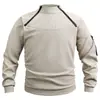 Suéter para hombre de punto cruzado europeo y americano, otoño e invierno, cálido, holgado, color liso, para exteriores, cálido, transpirable, táctico, ropa para hombre