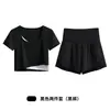 Conjunto de Fitness Deportivo de Verano para Mujer, Conjunto de Dos Piezas Anti-Exposición para Yoga, Conjunto de Dos Piezas con Camiseta de Running Transpirable de Secado Rápido