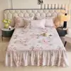 Faldón de Cama Grueso 100% Algodón Pieza Única Cálido Algodón Puro Cepillado Cubrecama 1.2m 1.5m Cama 1.8 Juego de Fundas para Colchón Otoño Invierno