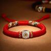 Pulsera Benmingfo Nudo Diamante Zodiaco Plata Cuerda de Mano para Hombres y Mujeres Cuentas Haoyun Cuerda Roja Benmingnian para Hombres y Mujeres