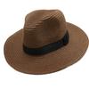 Sombrero de paja panameño de Amazon, sombrero de verano para hombre y mujer, sombrero británico transfronterizo de paja, sombrero de jazz, sombrero de playa para exteriores.