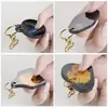 Amapola DIY Resina de Cristal Colgante de Collar para Suéter Molde de Silicona con Etiqueta Redonda de Hueso con Forma de Abanico Ovalado