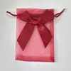 Saco de organza com cordão atacado saco de gaze perolado com laço saco para doces de casamento saco para embalagem de presente de joias saco para sabonete flor seca