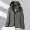 Chaqueta Cálida para Pareja al Aire Libre con Gorro Desmontable Impermeable Cortavientos Traje de Montañismo para Adolescente Parte Superior de una Sola Capa