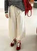Pantalones balloon elásticos con cordón en la cintura para mujer talla grande, colección otoño 2026, pantalones casuales cropped holgados y versátiles para mujeres con curvas