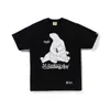 Comercio exterior al por mayor transfronterizo marca de tendencia estilo japonés camuflaje tiburón, cabeza de tigre, hombre-mono bloques de color luminoso manga corta corte holgado camiseta de pareja