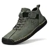 Zapatos de Cuero para Hombre de Talla Grande Transfronterizos de Corte Bajo Cosidos a Mano Casuales Zapatos Planos Slip-On Slip-Ons Zapatos de Conducción para Hombre