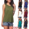 Amazon Wish Aliexpress Ebay Mais Vendidos Tops Casuais Europeus e Americanos Gola Redonda Cor Lisa Sem Mangas Camiseta Regata para Mulheres