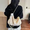 Nova Bolsa de Ombro Xadrez Casual de Verão 2025 para Estudantes Universitárias, Bolsa Transversal Portátil de Grande Capacidade para a Aula