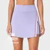 Saia Plissada Esportiva de Tênis com Fendas, Saia Curta Falsa de Duas Peças, Roupa para Fitness ao Ar Livre, Respirável, Secagem Rápida, Elástica, Meia Saia Anti-Exposição