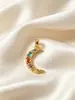 Variedad de estilos de colgantes de estrella y luna electrochapados con microincrustaciones de circonita, accesorios de diseño nicho, colgantes para collares, suministro