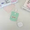 65235 Bolsita Acolchada Amarillo Cremoso para Guardar Audífonos con Correa de Tela de Color Contrastante, Estilo Femenino Bolsa Protectora Portátil para AirPods