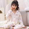 Pijama Infantil de Algodón Nube Cárdigan de Manga Larga Primavera y Otoño Estampado de Dibujos Animados Dulce Casual Conservador de Calor Traje Infantil