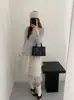 Cárdigan de Modal Tencel Seda Primavera y Verano Ligero Estilo Coreano Algodón Amigable con la Piel Lana Tejido Superior de Manga Larga Abotonado para Mujer