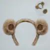 Acessório de Cabeça Animal para Halloween Faixa com Orelhas de Urso Adereços para Festa e Performance de Palco Conjunto de Orelha e Cauda de Urso Marrom Urso Negro