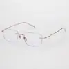 Armazones de Gafas Sin Montura de Titanio Puro para Hombres y Mujeres, Armazón de Titanio, Forma Cuadrada, Patillas Delgadas, Ultraligeros