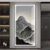 Nueva Pintura de Luz LED de Lujo Ligero Chino para Vestíbulo Paisaje Grandioso Pintura Colgante de Pared de Fondo para Sala de Estar Pasillo Pasillo Mural