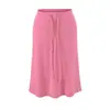 Saia midi de cintura alta com cordão, tendência, novo estilo de outono, versátil, justa ao corpo, que valoriza o quadril, saia midi casual em linha A para mulheres