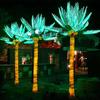 Lámpara de árbol de coco LED Lámpara de árbol de coco LED Lámpara de árbol de paisaje LED 3 metros de altura recta a través de 2 metros 12 hojas 8 Frutas amarillo