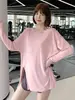 Moletom Esportivo de Manga Longa Plus Size para Mulheres, Primavera e Verão, Camiseta de Yoga, Modelagem Solta para Fitness, Corrida, Treinamento, Roupa de Yoga