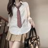 Camisa a rayas jk Camisa original de manga larga para mujer otoño 2024 nueva blusa con uniforme básico japonés
