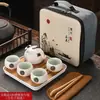 Conjunto Completo de Conjunto de Chá Kung Fu, Conjunto Pequeno, Bolsa de Viagem, Bule Doméstico, Um Bule, Duas ou Quatro Xícaras, Conjunto de Chá, Xícara de Chá, Bandeja de Chá Presente