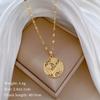 [Acero de Titanio] Hoja Búho Temperamento Lujoso Ligero Collar Precioso de Diamantes Completos para Mujer Más Fácil de Combinar Cadena Clavícula Cadena de Acero de Titanio