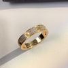 Anillo del Cielo Estrellado Chapado en Oro de 18 Quilates Versión Ancha y Estrecha con Dos Filas y Tres Filas de Diamantes, Anillo de Lujo Ligero Moderno y Único