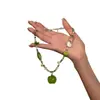 Collar de Cuentas de Manzana Verde Estilo Bosque de Nicho Estilo Pastoral Cadena para Clavícula Versátil Gargantilla de Gama Alta Collar