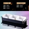 Nuevo juego de platos para aperitivos divididos de estilo bar moderno, acero inoxidable, lujo ligero, forma alargada, adecuado para almacenamiento en KTV.