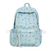 Mochila fofa estilo ins de menina coreana para ensino fundamental e médio, bolsa de ombro dupla com urso de desenho animado, mochila casual versátil estilo floresta