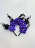 Faixa de Cabeça Nova de Caveira e Rosa para Halloween para Mulheres, Acessório de Cabelo Decorativo de Festa