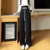 Pantalones Anchos para Mujer de Talla Grande, Delgados, para Primavera y Otoño 2026, Corte Holgado, Pierna Recta, Adelgazantes, Alargan las Piernas, con Cordón, Casual