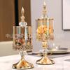 Tarro de Almacenamiento de Cristal de Lujo Ligero con Tapa Estilo Europeo Americano Adorno Decorativo de Encaje para Mesa de Café de Sala de Estar Tarro de Dulces
