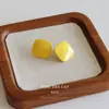Brincos de Prata 925 com Pino, Cor Candy Dopamina, Geométricos, Cor Sólida, Temperamento Suave para Primavera e Verão, Brincos Únicos Simples Doces Estilo Ins