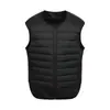 Colete de plumas Enbu outono e inverno, colete esportivo masculino para atividades ao ar livre e corrida, gola alta, sem mangas, colete quente, vestuário externo masculino