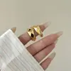 Anillo Abierto de Doble Capa Espiral Estilo Mecha Personalidad Hip-Hop Oro Real Chapado en Cobre Anillo de Personalidad Angular Exagerado