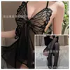 Lencería Sexy con Espalda Descubierta, Atractivo Camisón de Malla Transparente con Tirantes Halter de Mariposa, Conjunto Uniforme Puro Deseo