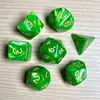 Juego de Dados Poliedros D&D con Patrón de Mármol, Color Mixto Transparente D4D6D8D10D12D20 Caras, Coc, Juego de Mesa, Juego de Siete Piezas