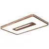 Luminária de sala de estar estilo vintage, luz de teto com ventilador sem pás, na cor nogueira, elegante luminária retangular principal para o hall