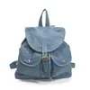 Mochila coreana con cordón y múltiples bolsillos para mujer 2026 Otoño Gran Capacidad Versátil Mezclilla para Viajes y Uso Diario