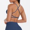 Ropa interior deportiva de yoga de espalda cruzada con cinturón delgado transfronterizo europeo y americano, talla grande sin espalda, transpirable, sujetador de fitness, ropa de yoga para mujer