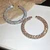 Pulsera con Apertura Redonda de Hilo de Diamante Europeo y Americano Pulsera de Lujo Ligero de Alto Temperamento Diseño de Moda Pulsera Personalizada para Mujer