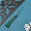 Colgante con borla de flecos de seda helada y corona de cloisonné de estilo antiguo para decoración de abanico Hanfu, marcapáginas, peine, adorno colgante