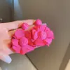 Pendientes de Chifón Hechos a Mano Estilo Vacacional con Flor de Perla y Borla Pequeños Frescos Dulces Simples Pendientes de Moda Versátiles
