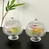 Cuenco de Fruta de Cristal con Pie Alto Cuenco de Fruta de Alta Apariencia Plato para la Hora del Té Plato de Postre Cuenco para Sopa Dulce Cuenco para Postre Plato Creativo
