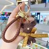Chaveiro de Urso de Lã Desenho Animado Fofo Pingente Exquisito para Carro de Casal Acessório de Mochila Ins Boneca