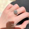 Pétalas de luz Flor 5 quilates Gem Colar Família Rica Banhado a Ouro 18K Rico Flor Zircon Anel terno