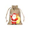 Saco de linho de Natal direto da fábrica DIY saco com cordão para embalar doces chocolate saco de armazenamento de presente de Natal à vista